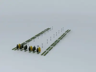 Construction and lampposts 3D model