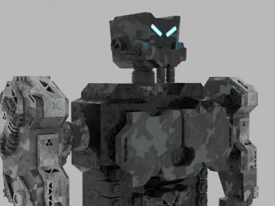 cyberpunk robot 3 3D model