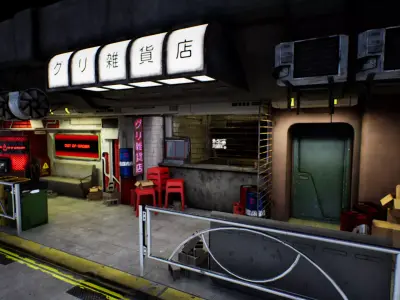 Game Ready Mini Cyberpunk Prop Pack UE4  Low-poly 3D model
