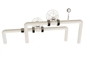 Industrial Gas Pipes m3 3D model