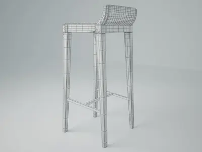 jati bar stools 3D model