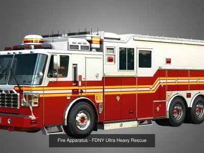 Ferrara Fire Apparatus - Fire Trucks  3 in 1 3D Model Pack