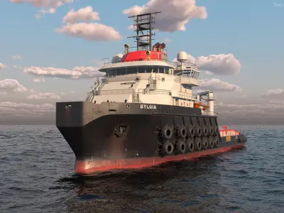  Bylgia Anchor Handling Tug with Helicopter 