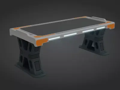 Sci-fi Work Bench - Low poly - PBR - Game ready Low-poly 3D model