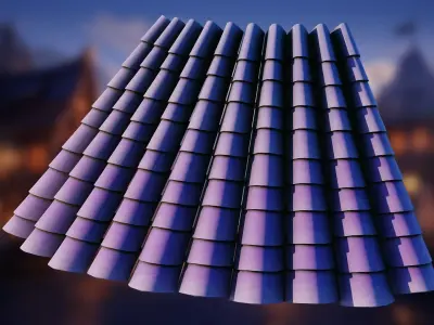 Blender 4 Roof Tiles Procedural Geometry Node 3D model