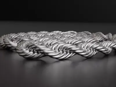 Photorealistic Endless Rope Style Bracelet 3D model