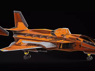 Jet Fighter - Space Aircraft 4K Textures  Low-poly 3D model