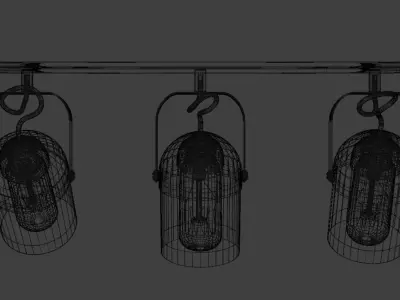 Wall lamp in loft style Low-poly 3D model