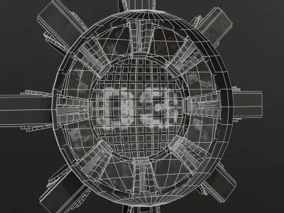 Scifi Industrial Circular Blast Door 3D model