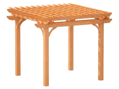 Wooden pergola Arbor made of wood 3D model