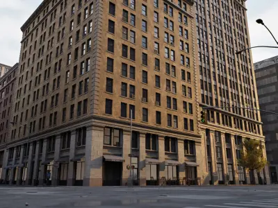 Downtown City Pack Low-poly 3D model
