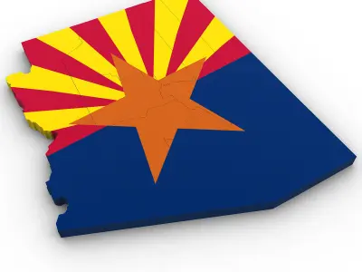 Arizona Political Map 3D model
