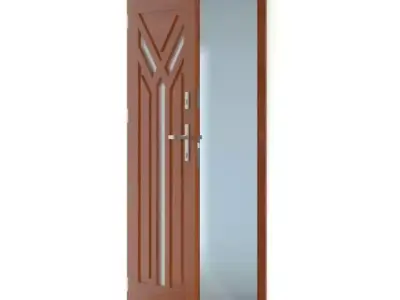 Front Door With Small Window 3D model