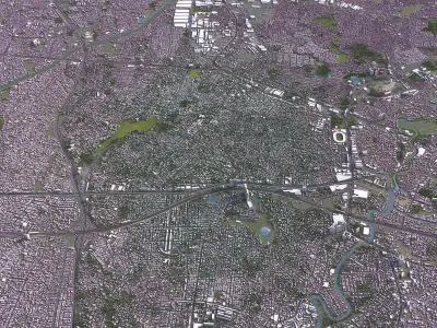 Bekasi - 3D City Model Low-poly 3D model