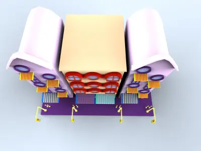 Cartoon building Street  Low-poly 3D model