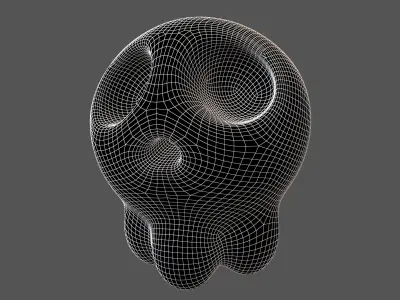 Cartoon Skull v1 004 Low-poly 3D model