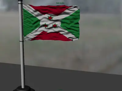 Burundi Flag 3D model