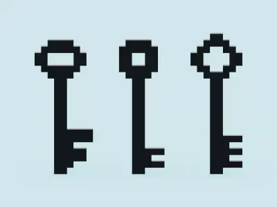 Voxel Black Keys Low-poly 3D model