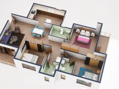 3D Floor Plan Model 46 3D model