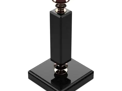 Candlestick I candle holder with candle 3D model