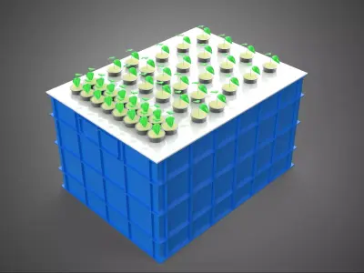 WATER TANK CRATE STORAGE CONTAINER AEROPONIC PLANT GROW FARM 3D model