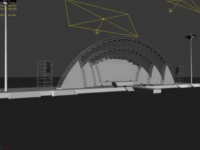 Stage party concert fashion catwalk T station  8 3D model