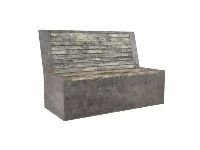 Modern Outdoor Bench v2 002 Low-poly 3D model