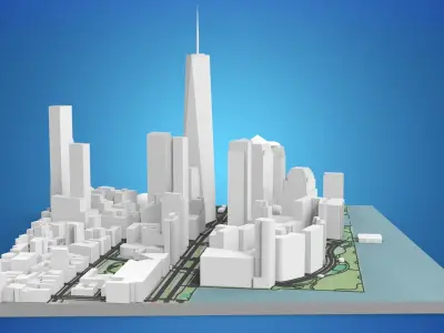 Cityscape New York West street 3D model