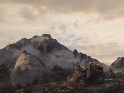 Hiking Boots - Lowpoly Game Asset Low-poly 3D model