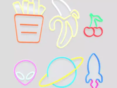 Neon Sign Pack 2 Low-poly 3D model