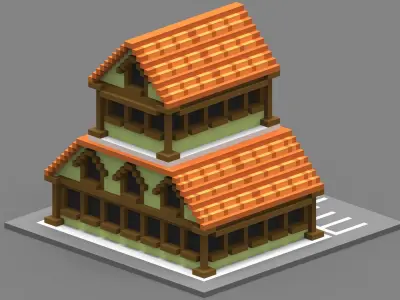 House Voxel - 34 Low-poly 3D model