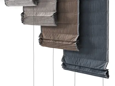Roman blinds  3D model 3D model