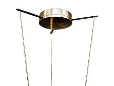 STARDUST chandelier made of brass and wood 3D model