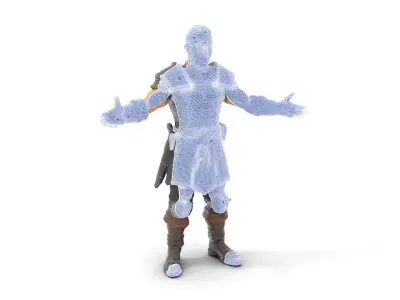 Medieval Warrior Rigged and Animated D Character Model Low-poly 3D model