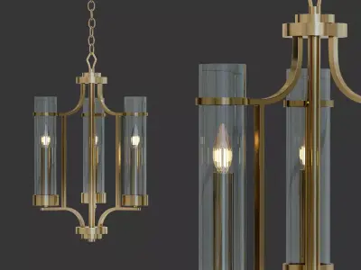 Milan Collection 3 Light Vintage Gold  3D model
