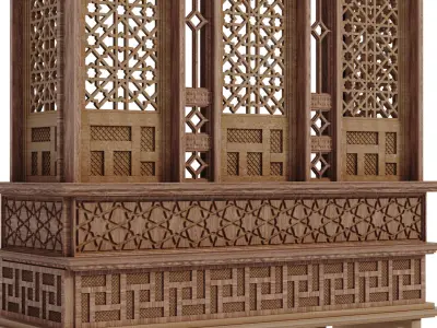 islamic arabic mashraba windows set 580 3D model