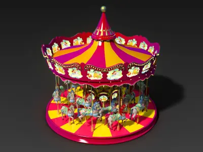 Carousel amusement park carousel amusement equipment 3D model