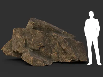 Low poly Brown Granite Rock Formation Pack 200208 Low-poly 3D model