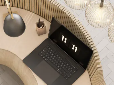 reception desk composition Low-poly 3D model