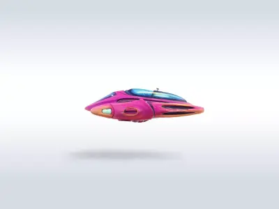 Futuristic Sci-Fi Flying Drone Robot with Cockpit  3D model