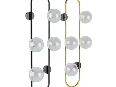 Light wall sconce with glass balls 3D model