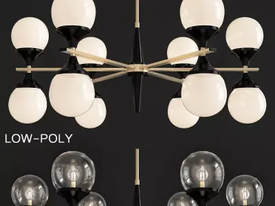 Ball Valley Arredoluce Chandelier low poly 3d model Low-poly 3D model