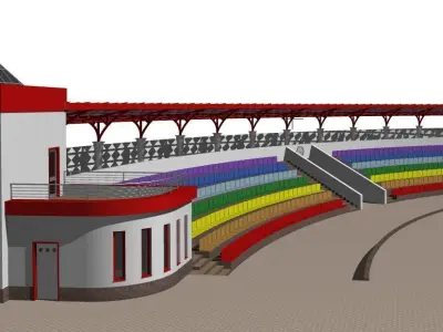 Semicircular amphitheater 3D model