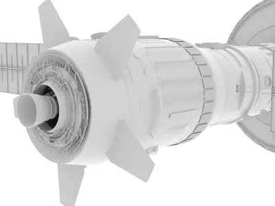 Satellite spacecraft hanging from pole 3D model