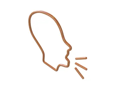 Neon Speaking Head v1 005 Low-poly 3D model