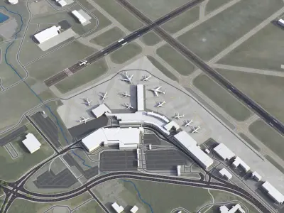 Albany - Airport - ALB Low-poly 3D model