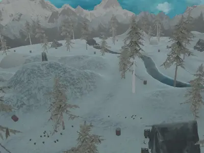 Snow Terrain Landscape  Low-poly 3D model