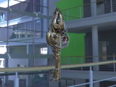 Ornate Globe Key 3D model