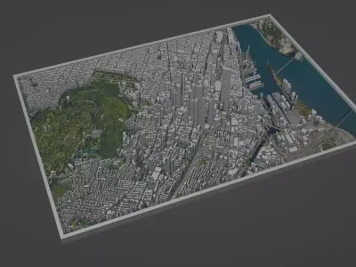 Montreal City Low-poly 3D model