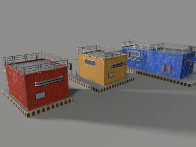 prefabricated house Low-poly 3D model